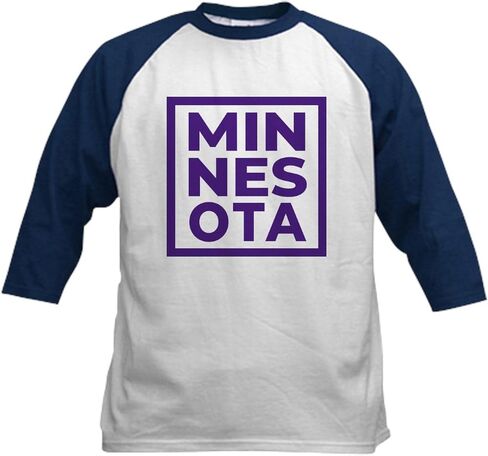 CafePress Minnesota Pride Native Cool Men Wo Baseball Jersey Kids Cotton Baseball Jersey, 3/4 Raglan Sleeve Shirt in Kuwait