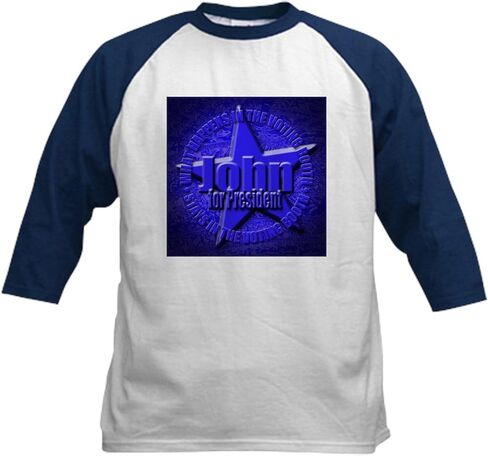 CafePress John Edwards Kids Baseball Jersey Kids Cotton Baseball Jersey, 3/4 Raglan Sleeve Shirt in Saudi Arabia