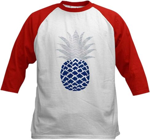 CafePress Royal Blue Pineapple Cute Women Gi Baseball Jersey Kids Cotton Baseball Jersey, 3/4 Raglan Sleeve Shirt in Saudi Arabia