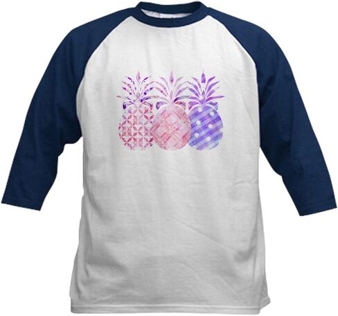 Cafepress 3 أناناس لطيف نساء الفتيات كولو البيسبول جيرسي أطفال القطن للبيسبول ، 3/4 قميص راجلان الأكمام in Saudi Arabia