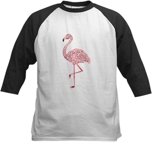 CafePress Funky Tribal Flamingo Baseball Jersey Kids Cotton Baseball Jersey, 3/4 Raglan Sleeve Shirt in Saudi Arabia
