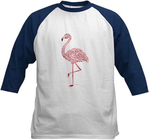 CafePress Funky Tribal Flamingo Baseball Jersey Kids Cotton Baseball Jersey, 3/4 Raglan Sleeve Shirt in Saudi Arabia