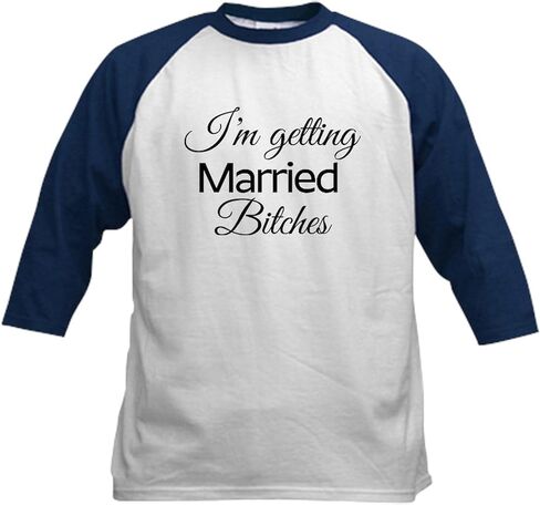 Cafepress مضحك العازبة حفلة المرأة quo البيسبول جيرسي الاطفال القطن بيسبول جيرسي ، 3/4 قميص الأكمام راجلان in Saudi Arabia