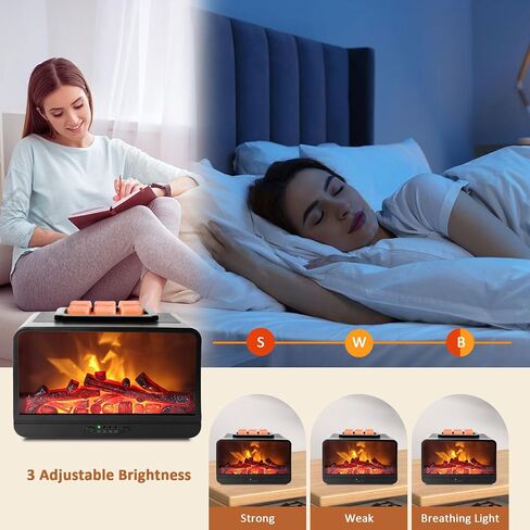 Wax Melt Warmer for Scented Wax - 3D Dynamic Flame Fireplace Electric Wax Warmer, Wax Melter with 4 Timer,PTC Heating Wax Warmer for Home Decor Women Mom Gift in Saudi Arabia