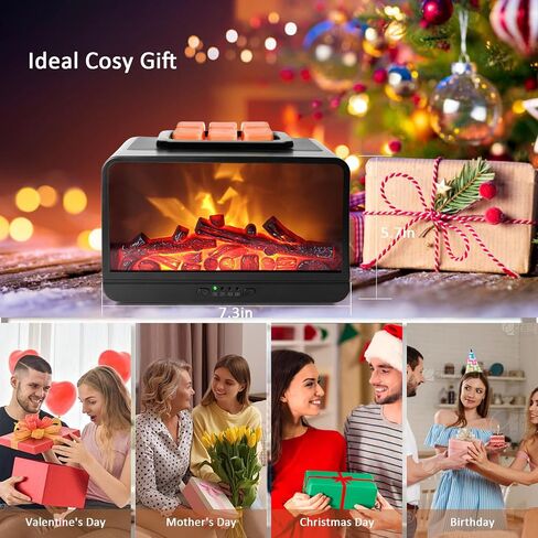 Wax Melt Warmer for Scented Wax - 3D Dynamic Flame Fireplace Electric Wax Warmer, Wax Melter with 4 Timer,PTC Heating Wax Warmer for Home Decor Women Mom Gift in Saudi Arabia