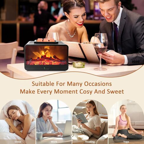 Wax Melt Warmer for Scented Wax - 3D Dynamic Flame Fireplace Electric Wax Warmer, Wax Melter with 4 Timer,PTC Heating Wax Warmer for Home Decor Women Mom Gift in Saudi Arabia