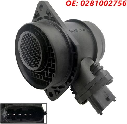 Air Flow Sensor Adapter 0281002756 MAF Mass Air Flow Meter Sensor Compatible With Mahindra 0315CC0031N 0 281 002 756 Auto Replacement Sensors Air Meter Mount Base in Kuwait