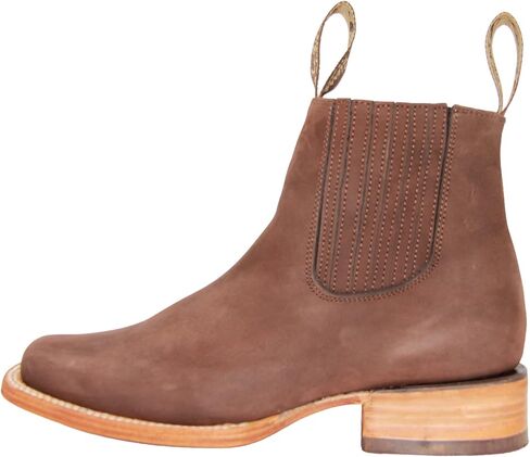 Women's Leather Short Ankle Cowboy Boots, Low Heel Western Bootie in Saudi Arabia