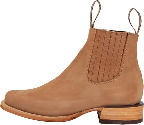 Women's Leather Short Ankle Cowboy Boots, Low Heel Western Bootie in Saudi Arabia