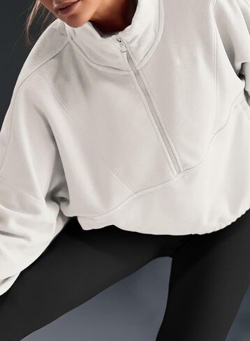 Dokotoo Womens Sweatshirts Half zip pullover fleece rearmstring hem tops 2025 Fall Fashion Thospits Admits in Saudi Arabia
