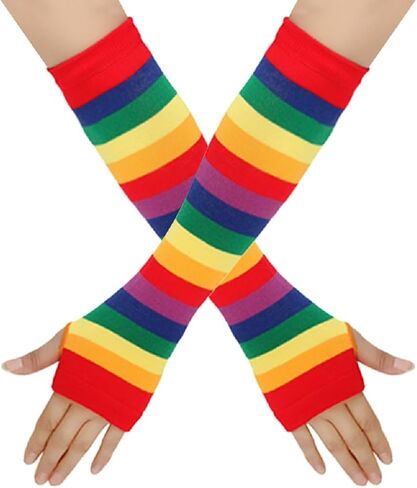 Fingerless Gloves For Women Striped Am Warmers Adult Hand Warmer Glove in Saudi Arabia