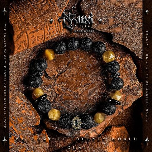 GUXI-Blazing Eye Rare Tiger Eye Bracelet Men Natural Lava Rock Bracelets for Men Handmade Personalized Diffuser Bead Bracelet Unique Gifts in Saudi Arabia
