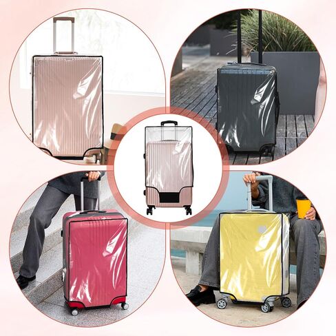 4 قطع واقي غلاف الأمتعة واقي ، 20 "24" 28 "30" PVC حقيبة الأغطية للأمتعة مقاومة للماء غلاف السفر المضاد للخلع غطاء محامي السفر للأمتعة ذات العجلات in Saudi Arabia