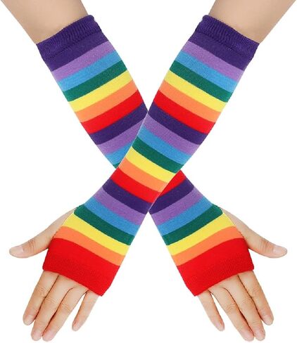 Fingerless Gloves For Women Striped Am Warmers Adult Hand Warmer Glove in Saudi Arabia