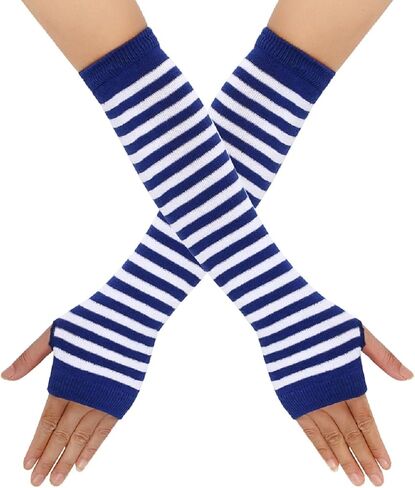 Fingerless Gloves For Women Striped Am Warmers Adult Hand Warmer Glove in Saudi Arabia