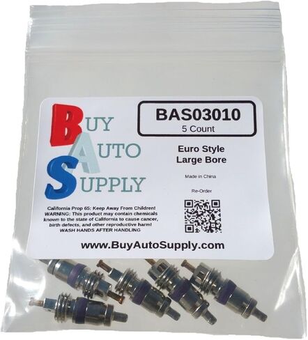 Buy Auto Supply # BAS03010 (10 Count) European Large Bore A/C Schrader Valve Core Aftermarket Replacement For MT1544 BMW 64536922944 Mercedes Mini 0008320285 VW 8E0820855 in Kuwait