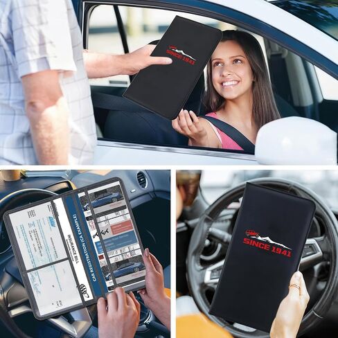 Leather Car Registration and Insurance Cards Holder, Vehicle Glove Box Car Organizer Documents License Compatible with Jeep Wrangler JL JLU 2018-2025 & Gladiator JT Auto Interior Accessories in Saudi Arabia