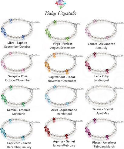 Custom Birthstone Bracelet for Kids, Initial Bracelets for Girls, 925 Sterling Silver Personalized Gifts for women, Crystal jewelry, Newborn Baby Girl, infant, Toddler, Teen, Mother, Birthday Gift in Saudi Arabia