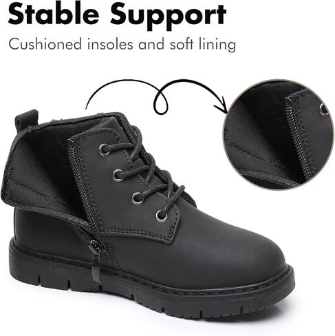 أحذية Ahannie للأولاد الصغار أحذية عمل خارجية كاجوال بسحاب جانبي للكاحل (طفل صغير/طفل صغير) in Kuwait