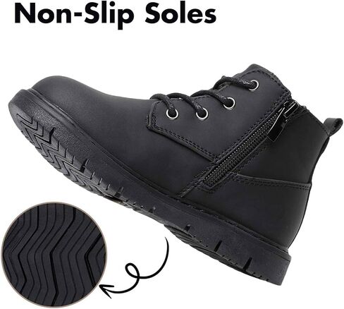 أحذية Ahannie للأولاد الصغار أحذية عمل خارجية كاجوال بسحاب جانبي للكاحل (طفل صغير/طفل صغير) in Kuwait