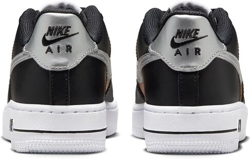 Nike Air Force 1 أحذية كيد GS منخفضة GS ، الذهب الأبيض/الأبيض/المعدني/الفضة المعدنية ، الحجم 5.5 in Saudi Arabia