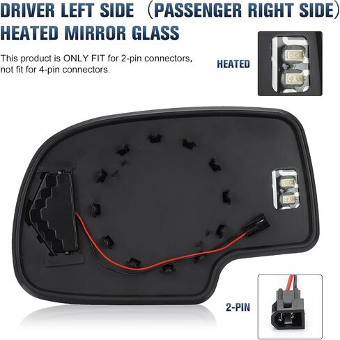 1Pair Side Mirror Glass Replacement for 2003-2006 for Chevy Silverado Suburban Tahoe & for 2003-2006 GMC Sierra Yukon (2007 Classic Series) Replacement for 128-04034L 128-04034R in Saudi Arabia