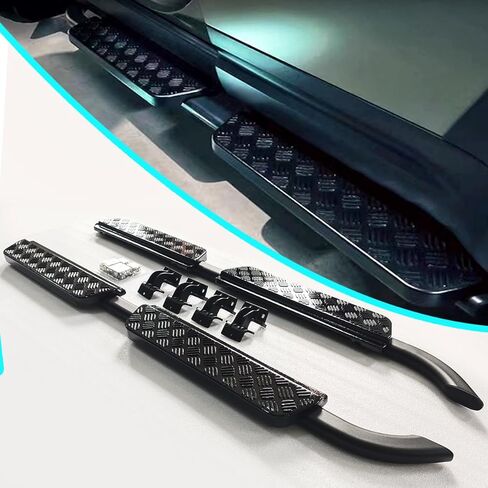 2pcs الخطوة الجانبية تناسب لاند روفر Defender 110 130 2020-2024 2025 L663 4Door Running Podal Rail Board (Glossy Black Vintage Style) in Kuwait