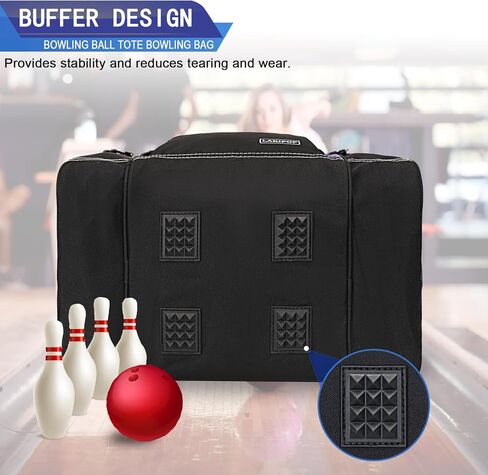 حقيبة كرة البولينج لكرة واحدة، حقيبة بولينج 2022 لحمل كرة البولينج مع حامل مبطن - تناسب الأحذية حتى مقاس الرجال 14 وإكسسوارات البولينج in Kuwait