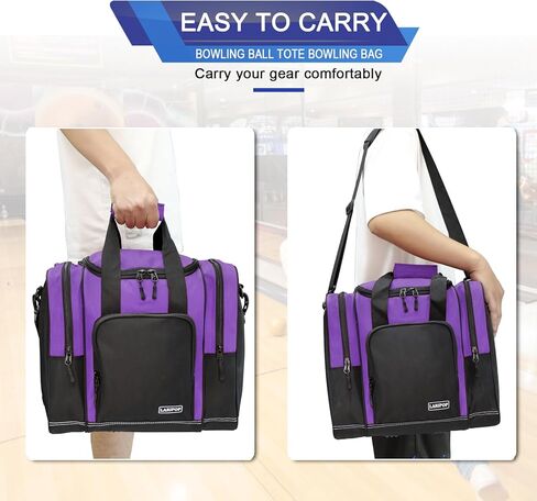 حقيبة كرة البولينج لكرة واحدة، حقيبة بولينج 2022 لحمل كرة البولينج مع حامل مبطن - تناسب الأحذية حتى مقاس الرجال 14 وإكسسوارات البولينج in Kuwait
