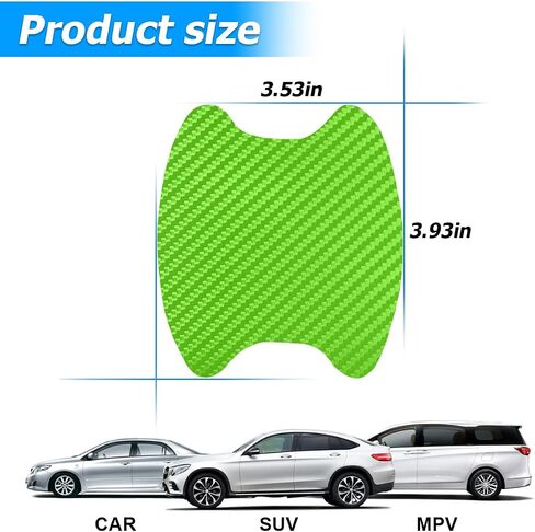 4PCS Car Door Handle Protector, Carbon Fiber Anti-Scratches Vehicle Door Handle Cup Sticker, Non-Marking Auto Handle Bowl Protective Film & Paint Guard, Universal for SUV, Sedan, Truck (Black) in Kuwait