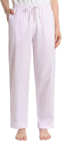 Latuza Women's Petite Seersucker Pajama Pants Cotton Pj Lounge Bottoms in Saudi Arabia