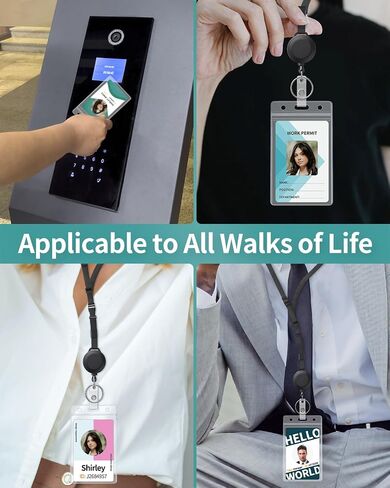 Uniclife 6 عبوات من حامل شارة بطاقة الهوية العمودي المقاوم للماء وغطاء حماية للبطاقة شديدة التحمل مع سحاب قابل للإغلاق لبطاقة مفتاح القرب ورخصة القيادة وبطاقة الائتمان in Saudi Arabia