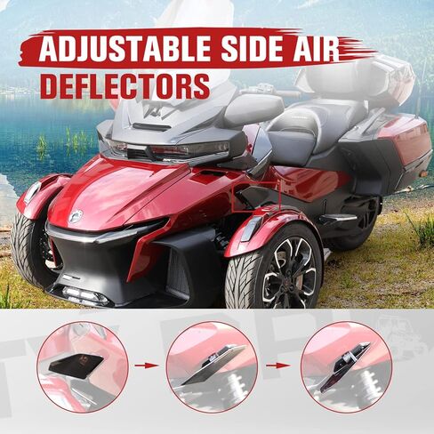 A & UTV PRO LOWER DIPLECTORS ALPLECTORS LOMED RET FOR SPYDER RT ، أجنحة انحراف الهواء الجانبي من أجل CAN-AM Spyder RT 2020-2025 ، استبدل OEM # 219401088،2pcs in Kuwait