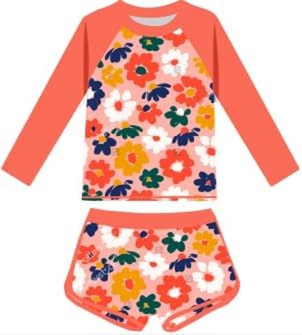 Baohulu Girls Girls Guard Swimsuit 2 قطعة من الأكمام الطويلة بدلة السباحة UPF 50+ السريع شاطئ السباحة الحجم 3-14 سنة in Kuwait