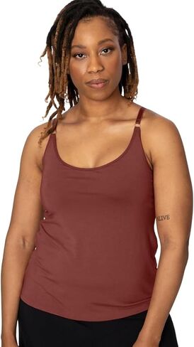 AnaOno Camisole with Pocketed Shelf Bra for Breast Forms - Pocketed Post Mastectomy Modal Camisole - Suitable for Everyday in Saudi Arabia