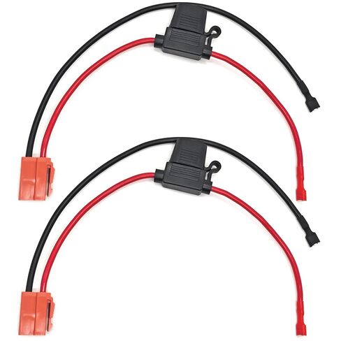 2PCS Battery Wire Harness Connector Compatible with 12-Volt Ride On Vehicle with red 2 pins Connector, 12 Gauge Wire, 40A Replaceable Fuse in Saudi Arabia