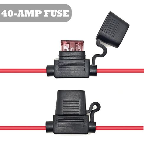 2PCS Battery Wire Harness Connector Compatible with 12-Volt Ride On Vehicle with red 2 pins Connector, 12 Gauge Wire, 40A Replaceable Fuse in Saudi Arabia