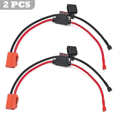 2PCS Battery Wire Harness Connector Compatible with 12-Volt Ride On Vehicle with red 2 pins Connector, 12 Gauge Wire, 40A Replaceable Fuse in Saudi Arabia