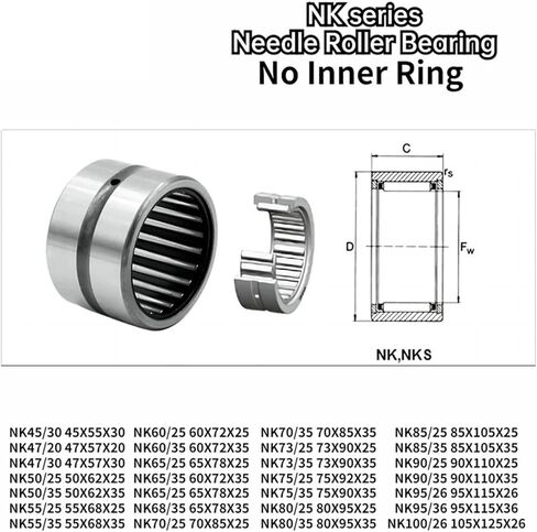 1PCS Needle Roller Bearings Without Inner Ring NK 5/12 6/12 26/20 26X34X20 Inne 5 6 7 8 9 10 12 14 16 17 18 19 21 22 24 25 26mm(NK8-10 8X15X10) in Saudi Arabia
