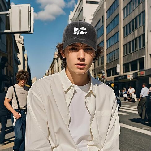 Golden Retriever Dad Hat The Dogfather Dad Hat for Women Funny Denim Dad Hat Adjustable in Saudi Arabia