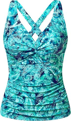Tummy التحكم TANKINI TOPTY - WOMIN TOWSIT V TIPT TOPS CRISS CRISS CROSS SWITSUTING SABE TOP 2025 in Saudi Arabia