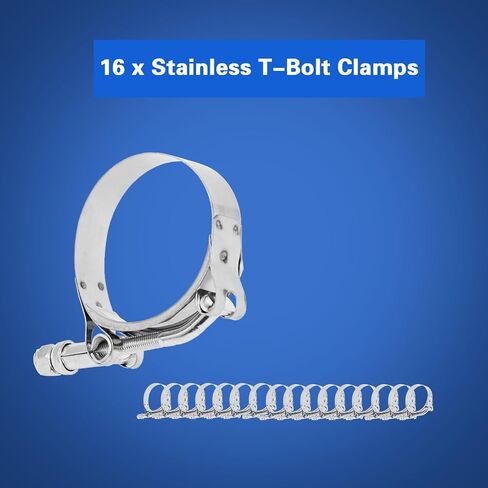 Sunroad 3in 3 '' 8pcs turbo interbooler tube boot boot المصقول أنبوب هواء 600 مم مع خرطوم سيليكون 2pcs و 16pcs 3 " in Kuwait