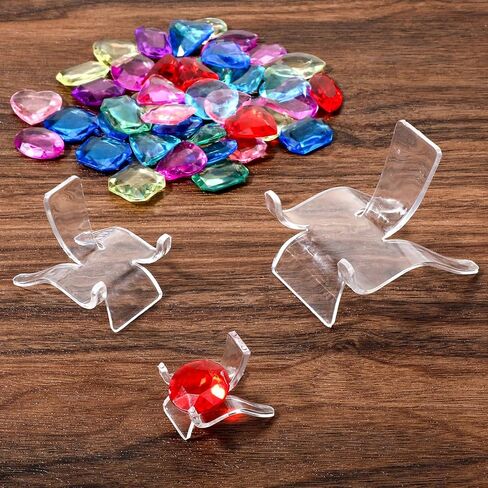 72pcs عرض شاشة الصخور ، 3 أحجام أكريليك صافية حامل الكريستال Mini easel يقف لعرض الحجارة الجيوود الجيوديس المعدنية العقيق الحجر الأحجار الكروية والمقتنيات الصغيرة in Saudi Arabia
