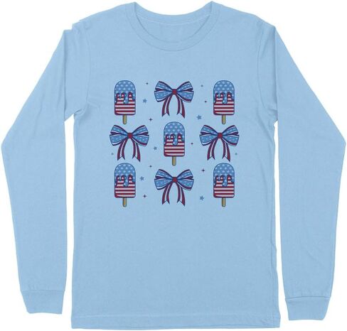 Ice Cream and Bows Fourth of July Kids Long Sleeve T-Shirt Youth in Kuwait