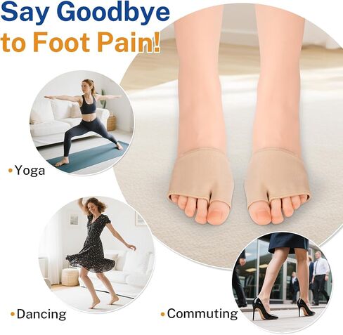 Metatarsal Pads with Gel Pad for Men and Women, Metatarsal Sleeves, Ball of Foot Cushion for Feet Pain Relief, Metatarsalgia, Mortons Neuroma, Sesamoiditis, Metatarsalgia Insoles, 2 Pairs, Beige, L in Kuwait