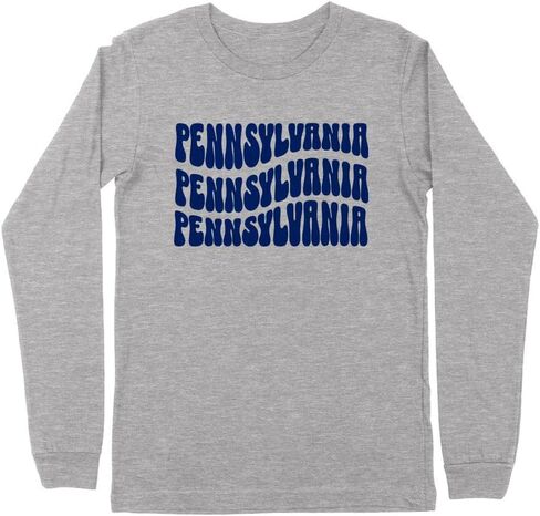 Groovy Pennsylvania Kids Long Sleeve T-Shirt Youth in Saudi Arabia