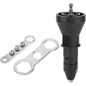 Cordless Electric Rivet Gun Adapter Kit, 1/4 Inch Hex Shank Blind Rivet Nut Drill Adapter Converter Convert Drill to RivetInsert Nut Tool Kit（Blue） in Kuwait