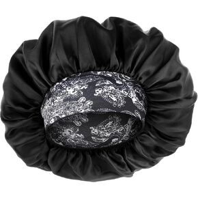 Silk Bonnet for Men, Satin Bonnet Elastic Band Silk Sleep Cap Black Soft Hair Cap Hair Wrap Large Bonnets for Women (US, Alpha, One Size, Black, not Applicable, not Applicable) in Saudi Arabia