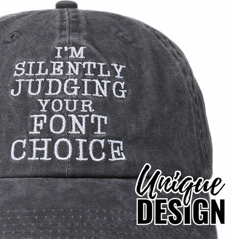 InnoBeta Graphic Designer Gifts Cap, Funny Adjustable Embroidered Hat Gifts for Coworkers on Birthday, Christmas, Judging Your Font Choice Grey in Saudi Arabia