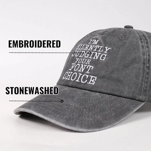 InnoBeta Graphic Designer Gifts Cap, Funny Adjustable Embroidered Hat Gifts for Coworkers on Birthday, Christmas, Judging Your Font Choice Grey in Saudi Arabia
